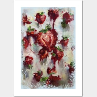 Strawberry painting Posters and Art